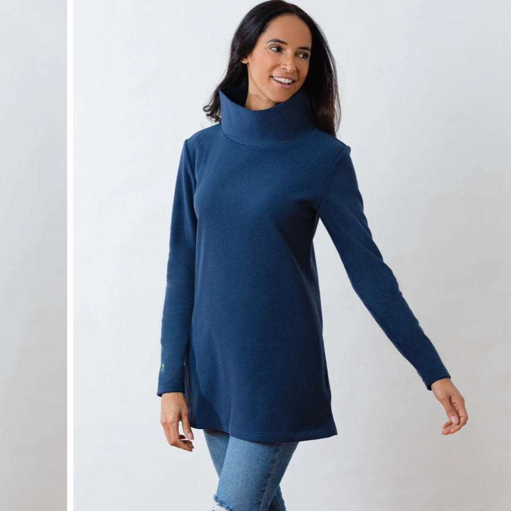 Dudley Stephens, Terry Fleece, Navy Cobble Hill, size Small